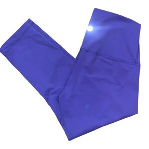 Lululemon Wunder Under Crop Fold Over Hi-Rise Super thick Purple Leggings Sz 4